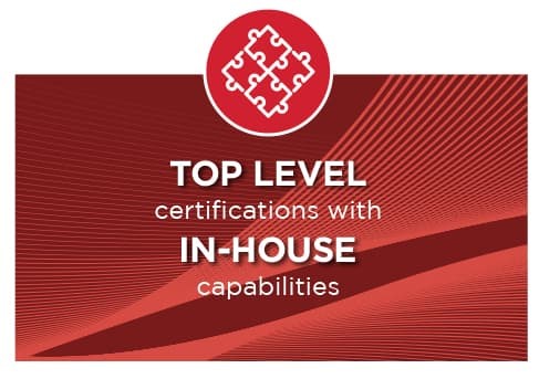 Top level certification with inhouse capabilities