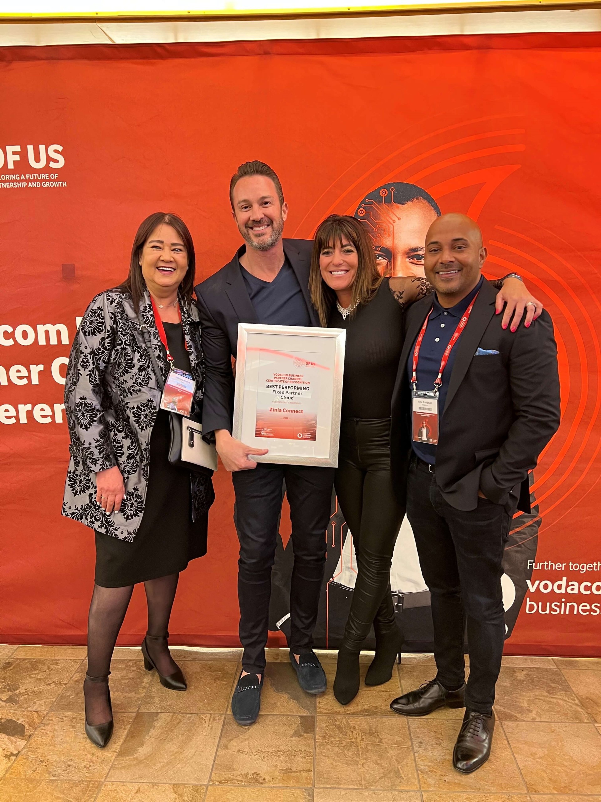 Zinia Wins Vodacom Award for Best Performing Fixed Cloud Partner for 2022